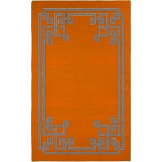 Beth Lacefield Hand woven Ajani Flatweave Reversible Pumpkin Wool Rug (5 X 8)