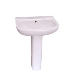 Barclay Products Amy 22 in. Pedestal Lavatory Sink Combo for 4 in. Centerset in White 3 244WH