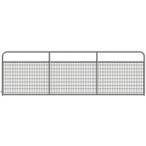 Ranch Master 14 ft. x 4 ft. 2 in. 6 Rail Powder Coat Gray Wire Filled Tube Gate 40132147