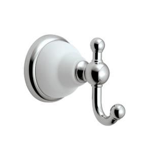 Gatco Franciscan Single Robe Hook in Polished Chrome and Porcelain 5285