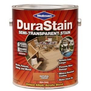 Durastain 1 gal. Semi Transparent Water Based Natural Cedar Exterior Wood Stain DISCONTINUED 202365