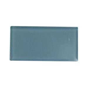 Splashback Tile Contempo Turquoise Frosted Glass Tile   3 in. x 6 in. x 8 mm Tile Sample (8 pieces per sq. ft.) L7D11