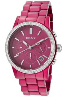 DKNY NY8323  Watches,Womens Chronograph White Crystal Fuchsia Aluminum, Chronograph DKNY Quartz Watches