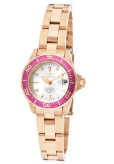 Invicta 12528  Watches,Womens Pro Diver/Mini Diver Grey Dial 18k Rose Gold Plated Stainless Steel, Casual Invicta Quartz Watches