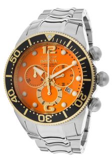 Invicta 14200  Watches,Mens Lupah Chrono Orange Dial Stainless Steel, Chronograph Invicta Quartz Watches