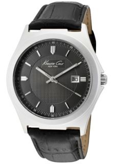 Kenneth Cole KC1478GUN  Watches,Mens Charcoal Dial Black Leather, Casual Kenneth Cole Quartz Watches