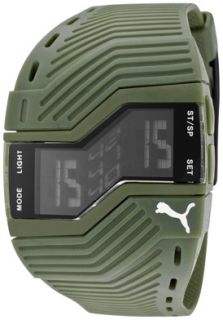 Puma PU910761004  Watches,Mens Dont Run Out Of Steam Multi Function Olive Green Textured Rubber, Casual Puma Quartz Watches