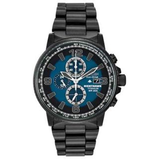 men s citizen eco drive nighthawk titanium chronograph watch with blue