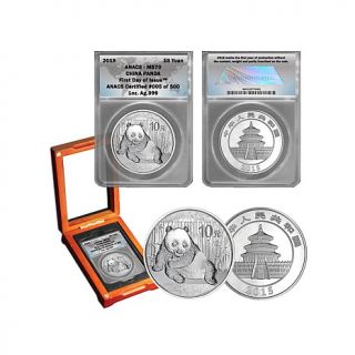 2015 ANACS MS70 First Day of Issue Limited Edition of 500 Chinese Silver Panda    7695237