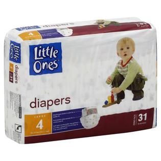 Little Ones  Diapers, Large, Size 4 (22 37 lb), Jumbo Pack, 31 diapers