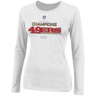 San Francisco 49ers 2012 NFC Conference Champions Womens Long Sleeve T Shirt   White
