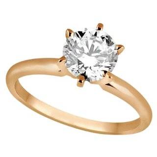 Four Prong 14k Rose Gold Solitaire Engagement Ring Setting Jewelry 