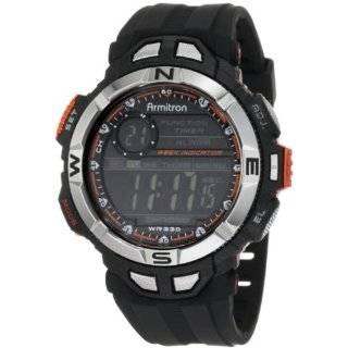   Armitron Mens 408232RED Sport Chronograph Black Resin Strap Watch