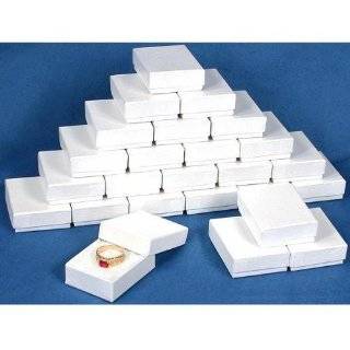 25 White Swirl Cotton Charm Jewelry Boxes Gift Display 2 1/8