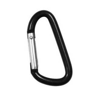  Black Jumbo 80mm Carabiner With Key Ring Set (2 Included 