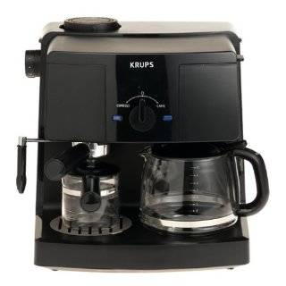 KRUPS XP1500 Coffee Maker and Espresso Machine Combination, Black