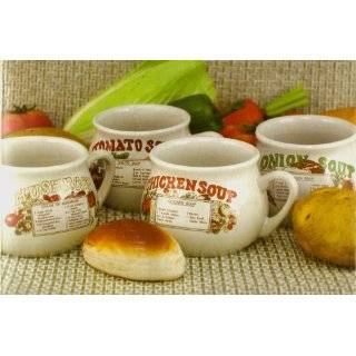  Handled Stoneware Soup Mugs   Set of 4