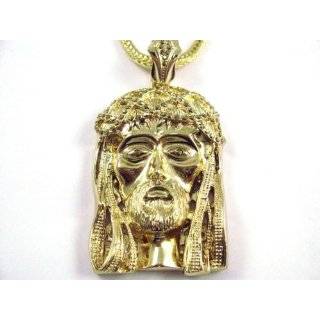 Jay Z Iced Out Gold Jesus Pendant w/4mm Franco Chain