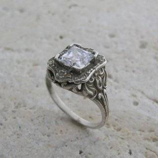 14k Antique Style Floral Engraved Ring or Ring Setting