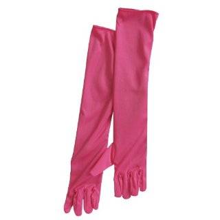  Adult 15 Long Elbow Length Lycra Satin Gloves Fuchsia Clothing
