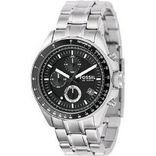 Fossil Fossil Mens Stainless Steel Chronograph Black Dial Watch