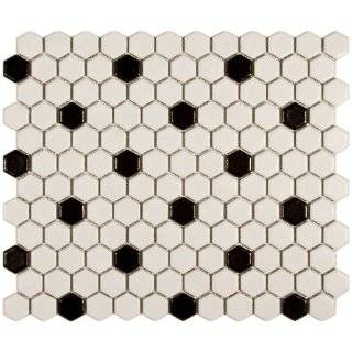  Old world   1 hexagon porcelain mosaic tile in bone with 