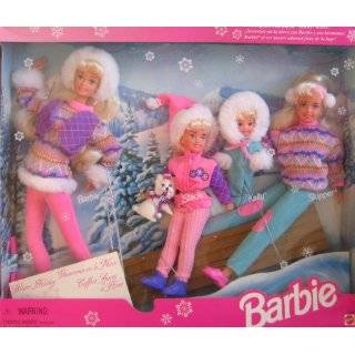 Winter Holiday BARBIE Gift Set   Sledding Fun w Barbie, Koko, Stacie 