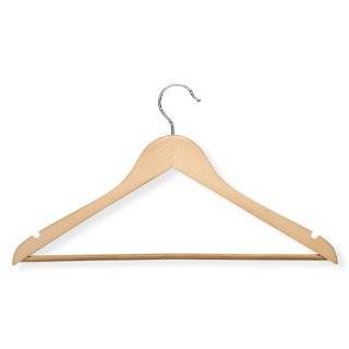 Honey Can Do HNG 01334 Wood Hangers with Non Slip Grooved Bar, 24 Pack 