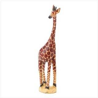  Giraffe African Carved Mpingo Wood Sculpture 24