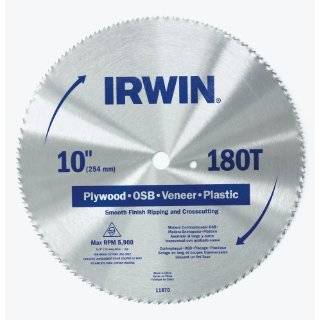 Irwin 11870 10 Inch 180 Tooth TCG Plywood, OSB, Veneer, and Plastic 
