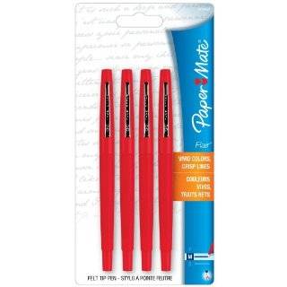 com Paper Mate Liquid Flair Medium Tip Felt Porous Pens, 12 Red Pens 