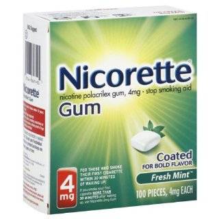 Nicorette Stop Smoking Aid, 4 mg, Gum, Fresh Mint, 100 ct.
