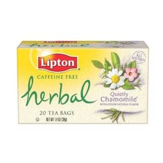 Lipton Herbal Tea, Quietly Chamomile, Tea Bags, 20 Count Boxes (Pack 